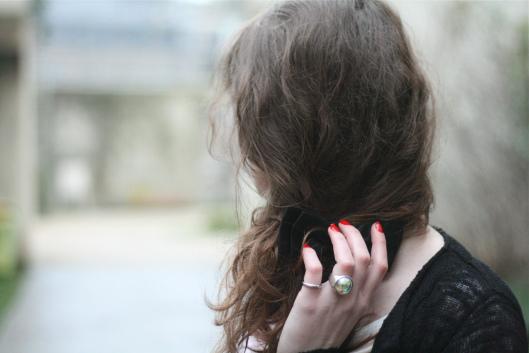 cheveux noeud noir