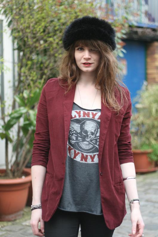 look veste bordeaux