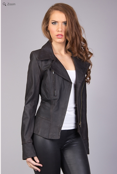 blouson cuir marron