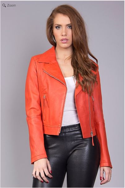 blouson cuir rouge