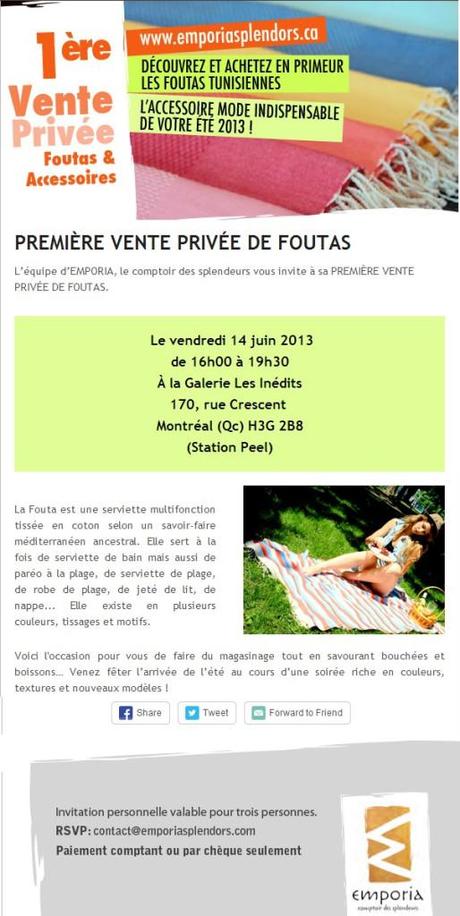 Invitation vente privee Emporia