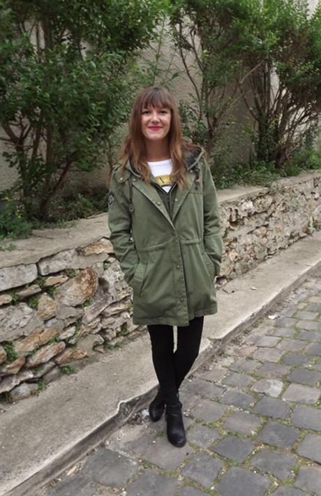 Parka kaki Pull and bear