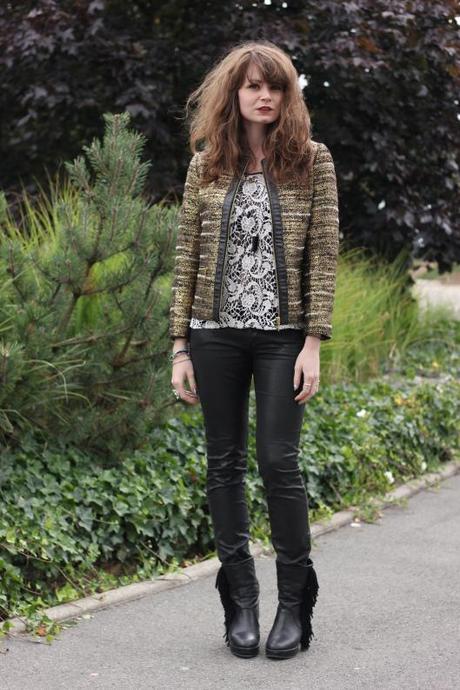 look veste tweed or