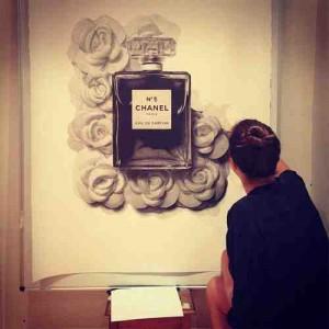 Parfum Chanel n°5 peint par Cj Hendry