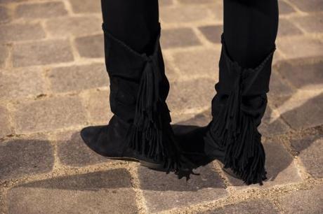 bottes daim franges