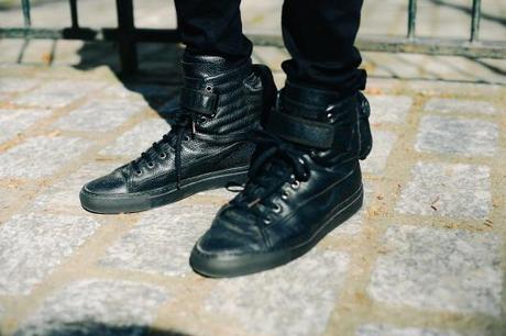 Marble raf simons leather sneakers