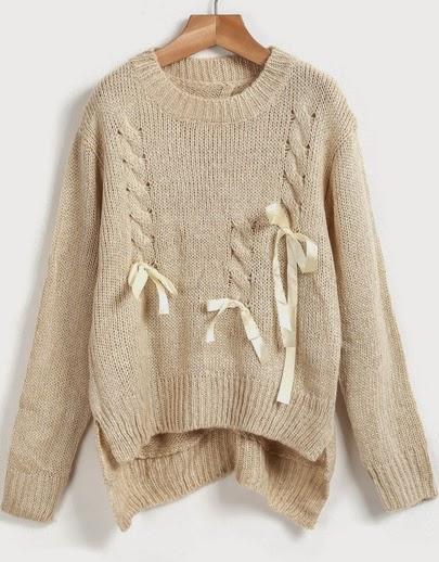 http://fr.sheinside.com/Apricot-Long-Sleeve-Bow-Asymmetrical-Knit-Sweater-p-182195-cat-1734.html