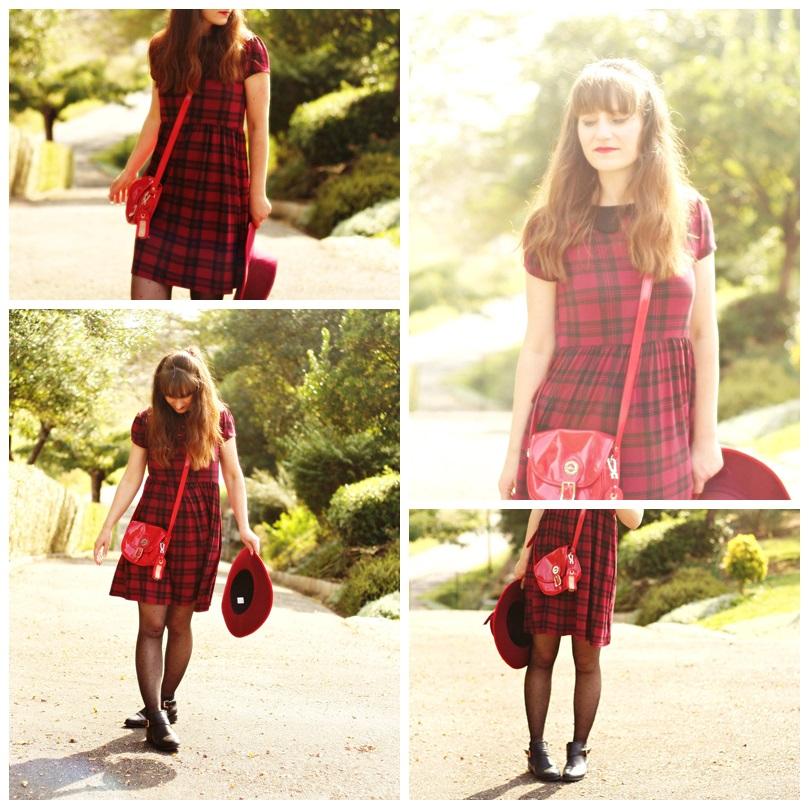 robe tartan look robe tartan rouge street style tartan