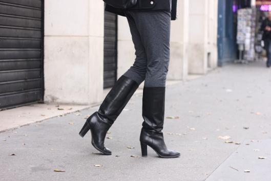 bottes cuir noir