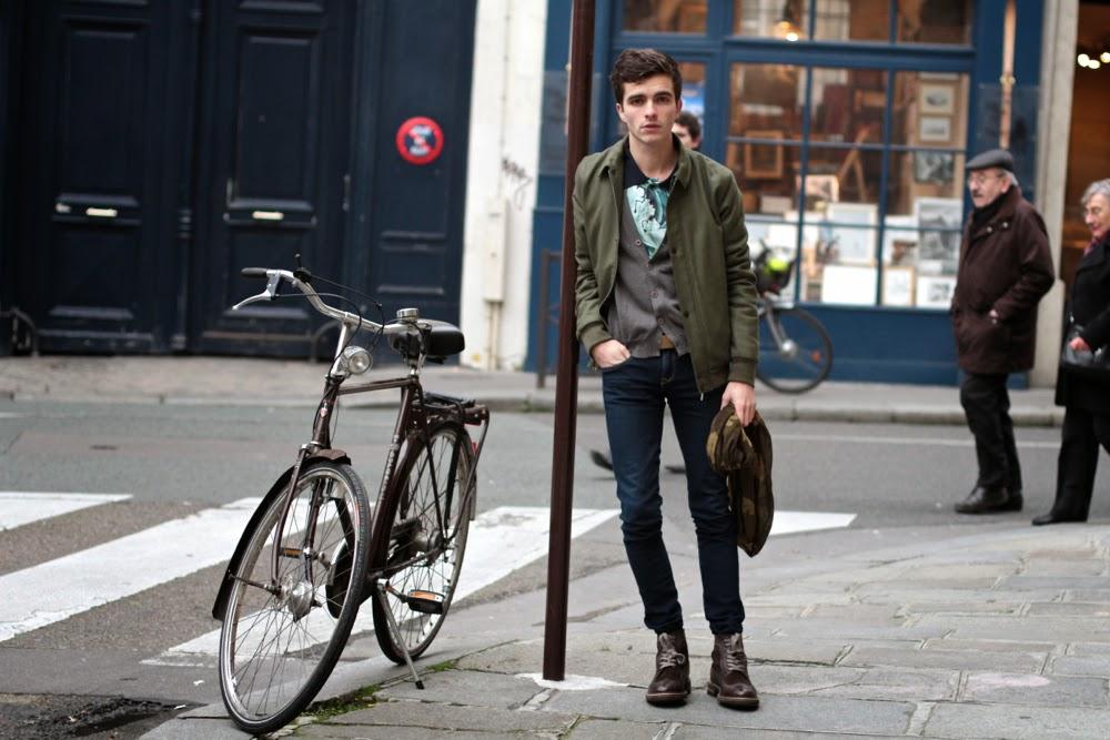 FUSION Polo, AMERICAN VINATGE Jacket Blouson, H&M Jeans, AIGLE Scarf Echarpe, Dinh Van Bracelet Menottes, Marc O Polo Boots, BLog Mode Homme Style, Mensfashion, Paris