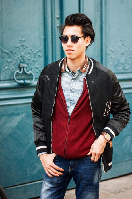 Denim look fashion homme
