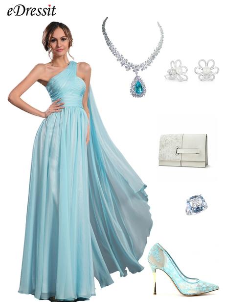 Robe de soirée longue pour mariage bleu clair