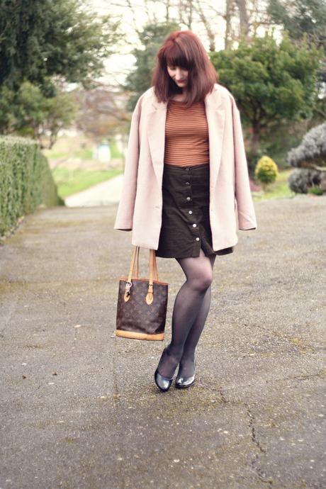 look-style-70-marron-vieux-rose-louisvuitton-vintage-danielwellington-newlook-jupebouton