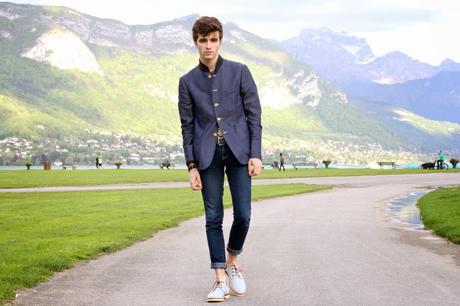 BLOG-MODE-HOMME_PREPPY-Dandy-Paris-Annecy_GUess-watches-cavalier-bleu-veste-col-mao-lacoste-chaussures2