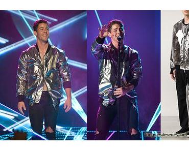 STYLE : Nick Jonas with a metallic bomber