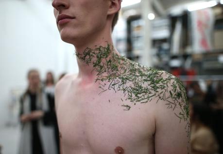 BERLIN, GERMANY - JULY 08:  A model is seen backstage ahead of the Julian Zigerli show during the Mercedes-Benz Fashion Week Berlin Spring/Summer 2016 at  on July 8, 2015 in Berlin, Germany.  