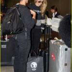 Gigi Hadid and Joe Jonas make their way through Milan International Airport **USA ONLY**