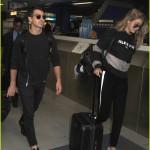 Gigi Hadid and Joe Jonas make their way through Milan International Airport **USA ONLY**