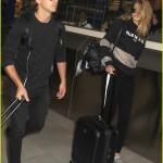 Gigi Hadid and Joe Jonas make their way through Milan International Airport **USA ONLY**