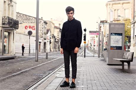 BLOG-MODE-HOMME_Preppy_Bordeaux-Paris-skinny-fashion-chemise-jean-noir-lee-denim-churchs-sweatpant-lame-de-rasoir-dinh-van