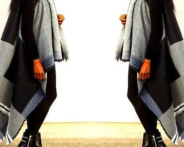 La cape couverture color-block, bohemian style