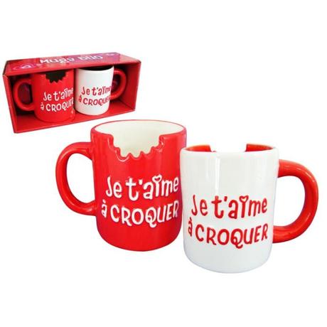 Duo de mugs _Je t'aime à croquer_ 7€90