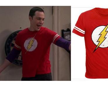 STYLE : Sheldon with The Flash logo red t-shirt in #tbbt s9ep14