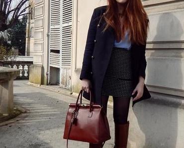 Vintage en chemise bleue
