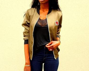 Le bombers en satin kaki