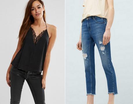 top-dentelle-asos-jeans-dechiré-mango-zara