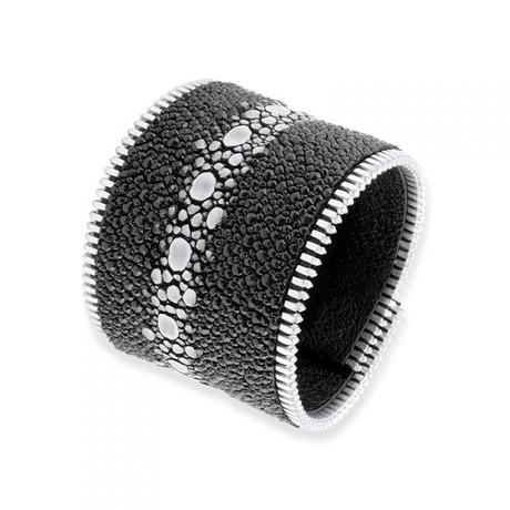 bracelet-manchette-galuchat-et-plaqué-argent-spark-coralie-paris-diveene-joaillerie-2