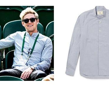 ONE DIRECTION : Niall Horan with a Grandad-Collar Striped Shirt