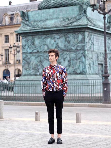 BLOG-MODE-HOMME-VOYAGE-STYLE_chemise-marni-popart-williamL1985-churchs-mocassins-cuir-vert-grainé-multicolore-preppy-vendôme-paris-luxe - 7