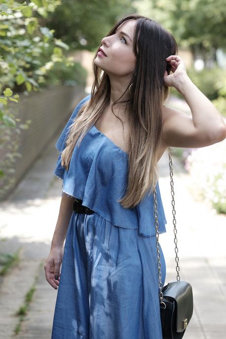 robe jean top volant sac demi cercle zara