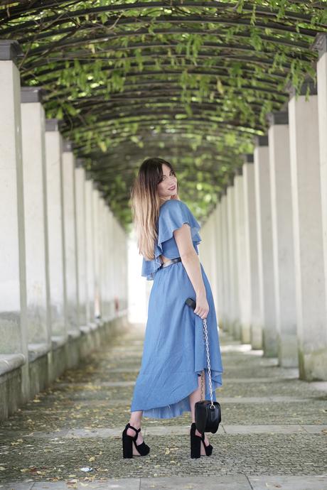 robe en jean asymétrique collection i am denim zara