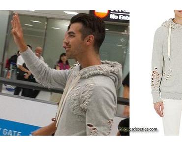 STYLE : Joe Jonas with a distressed hoodie