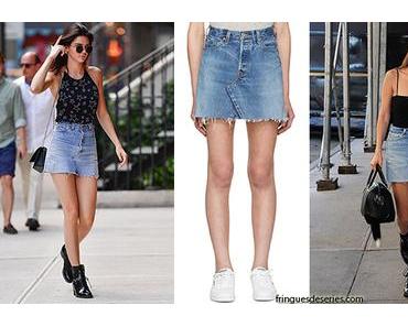 STYLE : Kendall Jenner and Bella Hadid with the same RE/DONE denim skirt