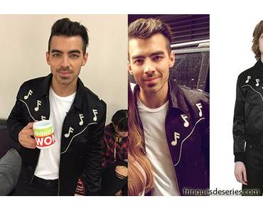STYLE : Joe Jonas with a  SAINT LAURENT MUSIC NOTES SATIN TEDDY JACKET