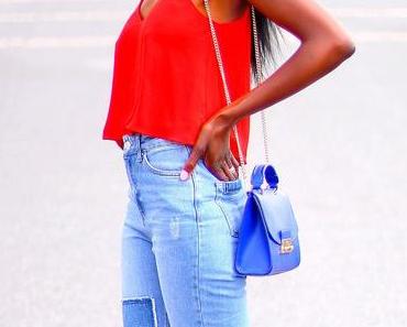 Le mom jeans façon patchwork