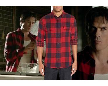 THE VAMPIRE DIARIES : red flannel shirt for Damon Salvatore in s8ep03