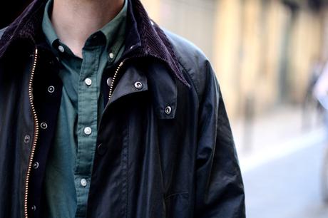 BLOG-MODE-HOMME-VOYAGE-Lifestyle-barbour-bottines-bimatiere-huile-chemise-twill-gant-vert-khaki-bordeaux-paris-style-preppy-chasse - 4