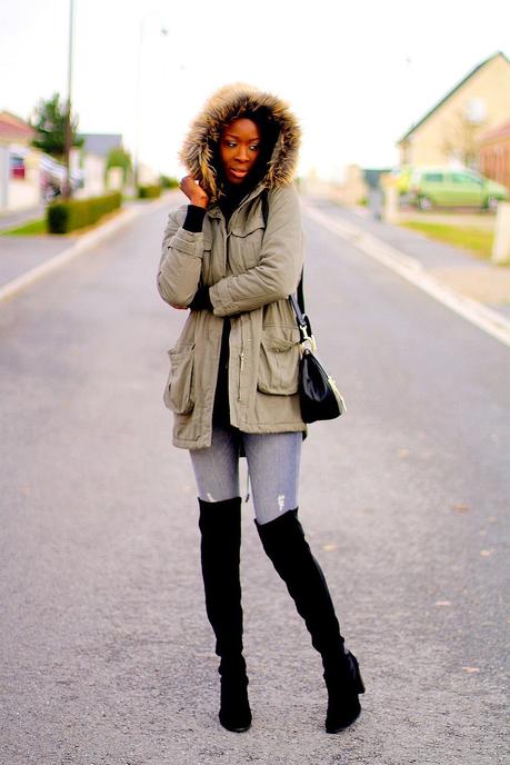 parka-kaki-col-fourrure-cuissardes-chloe-drew-bag-blogger-style