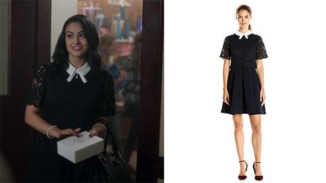 RIVERDALE : Veronica Lodge (Camila Mendes) with a Ted Baker black dress in s1ep02