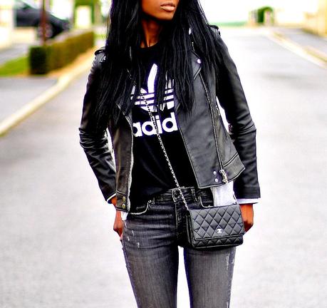 woc-chanel-veste-cuir-t-shirt-adidas-blog-mode