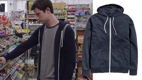 13 REASONS WHY : H&M dark blue hoodie for Clay Jensen in episode 3