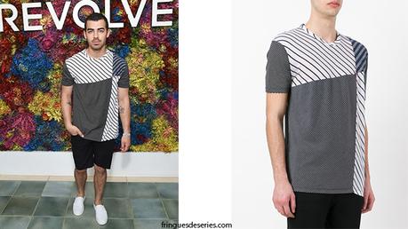 COACHELLA 2017 : Joe Jonas in J Brand shorts and Loewe t-shirt