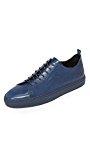 Uri Minkoff Men's Soprano Leather Sneakers, Navy, 11 D(M) US