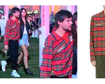 COACHELLA 2017 : Louis Tomlinson with an Umbro x Off-White Tartan Cotton Flannel Shirt