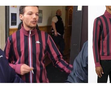 STYLE : Louis Tomlinson with a  Kappa red stripe zipped jacket