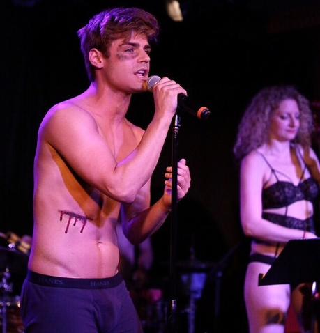 SEXY : the hot Garrett Clayton performing with the Skivvies …in undies